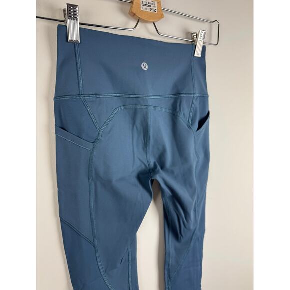 Lululemon All The Right Places Blue Leggings Size 4 - Picture 5 of 6
